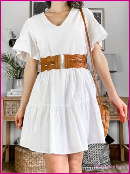 3 Inch Wide Stretchy Elastic Cinch Belt for Dresses main image 4